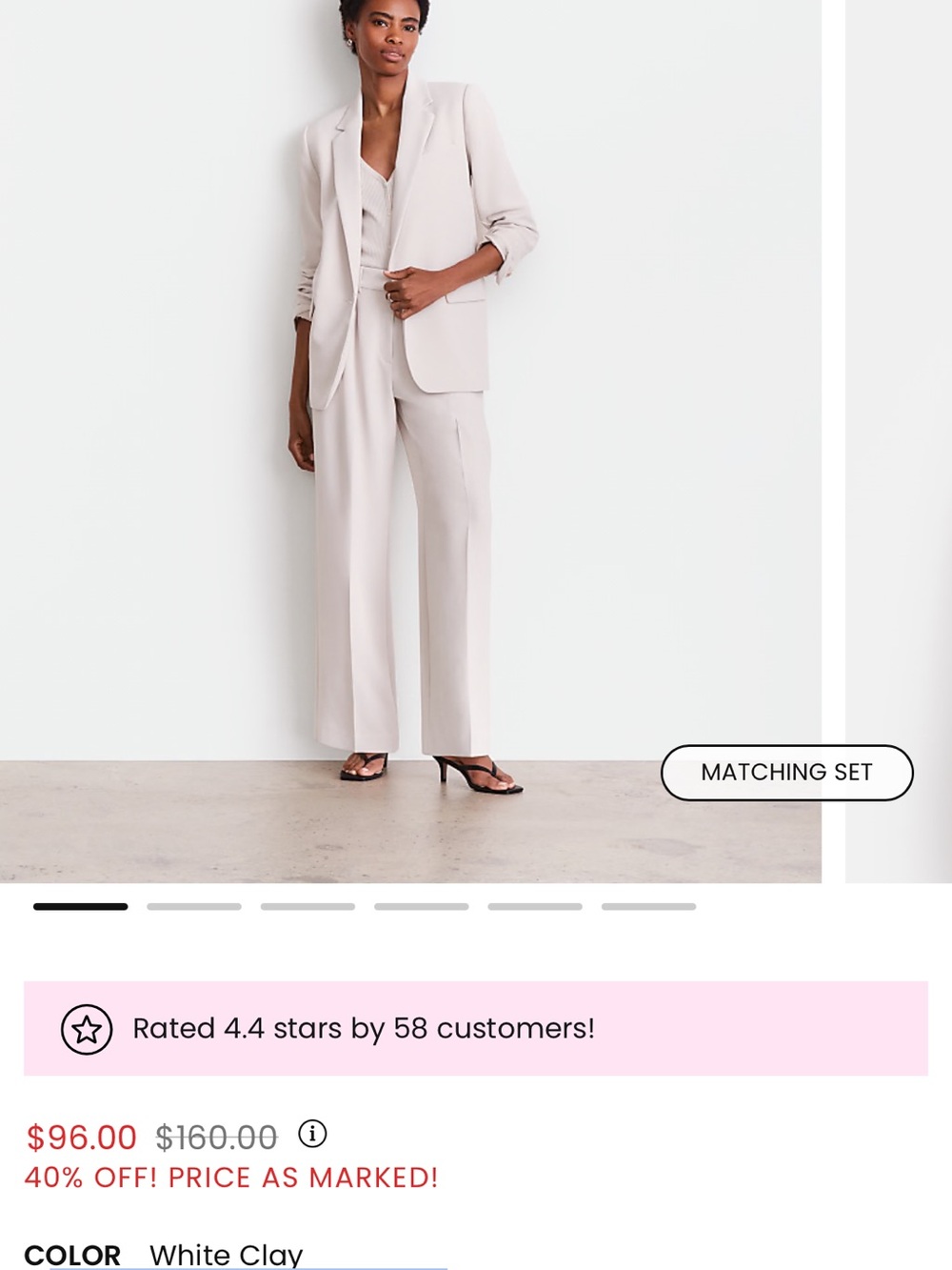 NWT Loft Versa Crepe Drape Women’s White Clay blazer size 12 petite